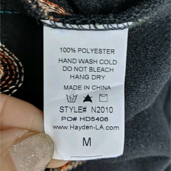 HAYDEN Los Angeles Mini Skirt Women Medium Embroidered Flowers Black Bright M - Picture 7 of 8